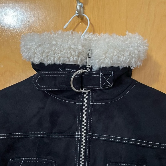Urban Outfitters BDG Black August Faux Suede Bomber Jacket - Picture 4 of 8